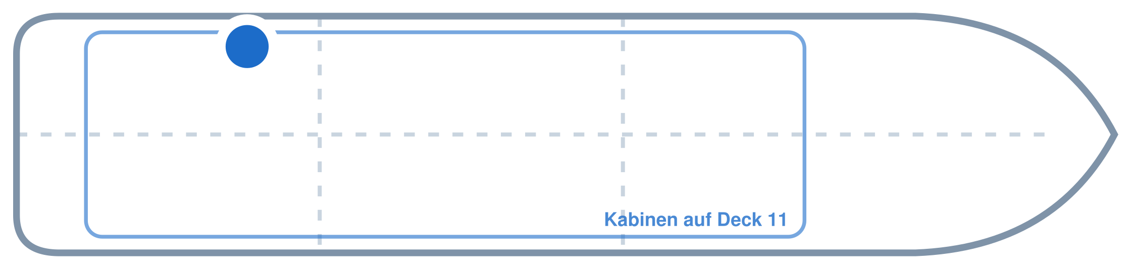 Lage der Kabine an Bord der Mein Schiff 5: Hinten, Backbord