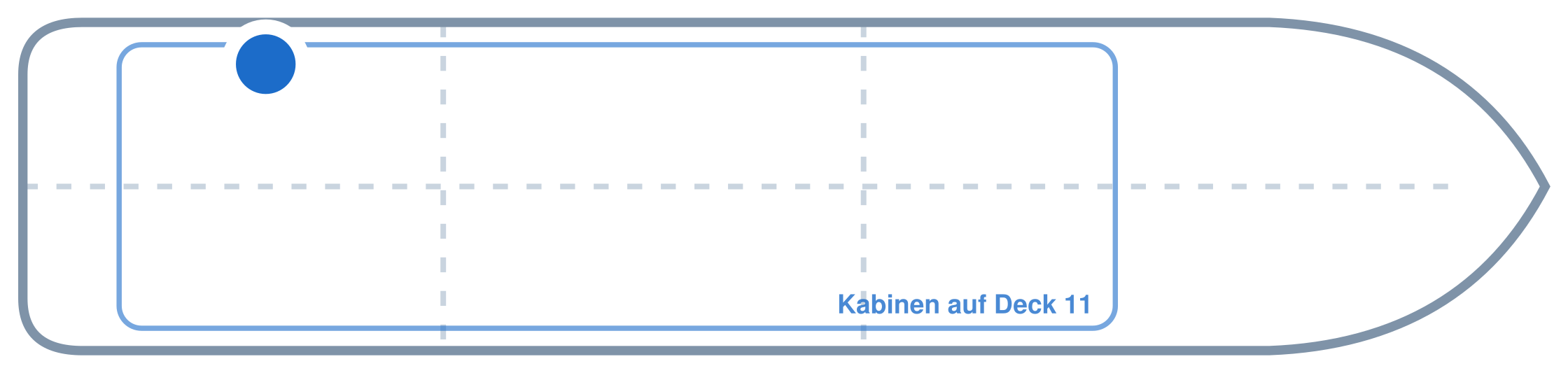 Lage der Kabine an Bord der Mein Schiff 5: Hinten, Backbord