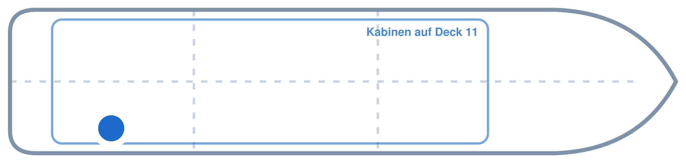 Lage der Kabine an Bord der Mein Schiff 5: Hinten, Steuerbord
