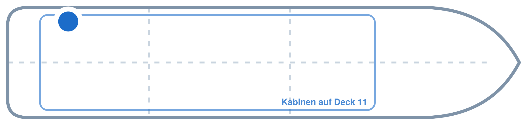 Lage der Kabine an Bord der Mein Schiff 5: Hinten, Backbord