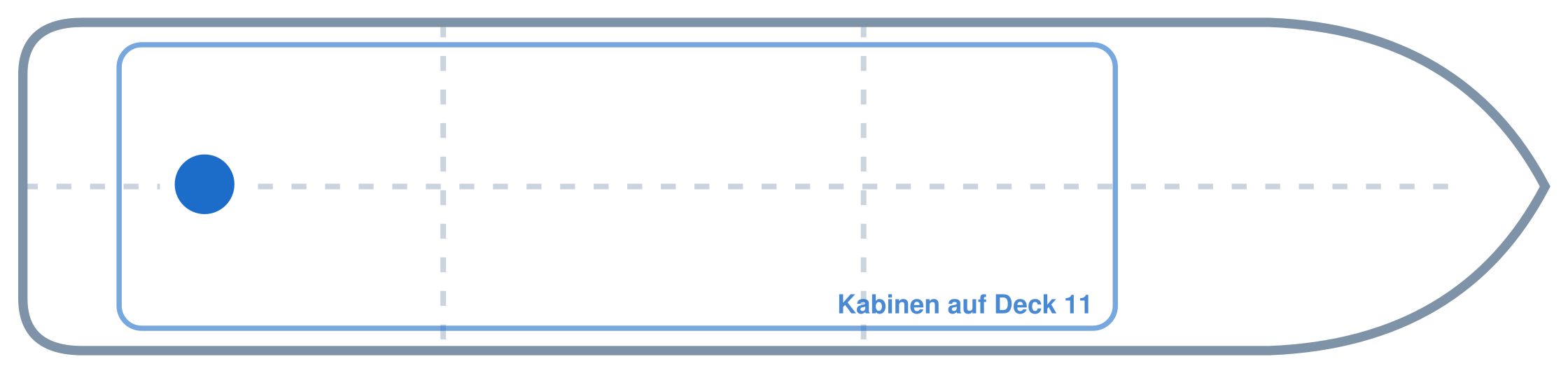 Lage der Kabine an Bord der Mein Schiff 5: Hinten, Mitte