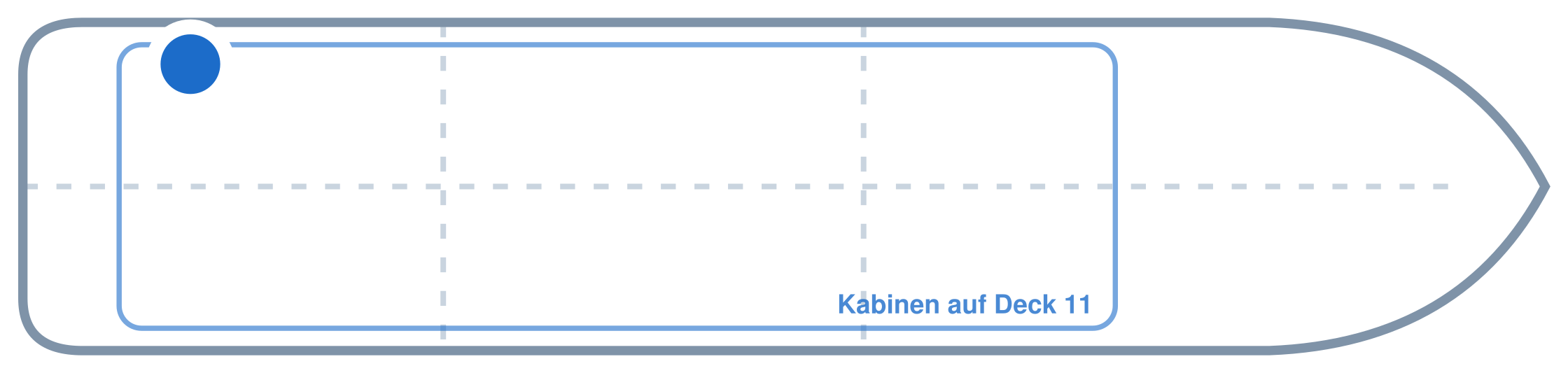 Lage der Kabine an Bord der Mein Schiff 5: Hinten, Backbord