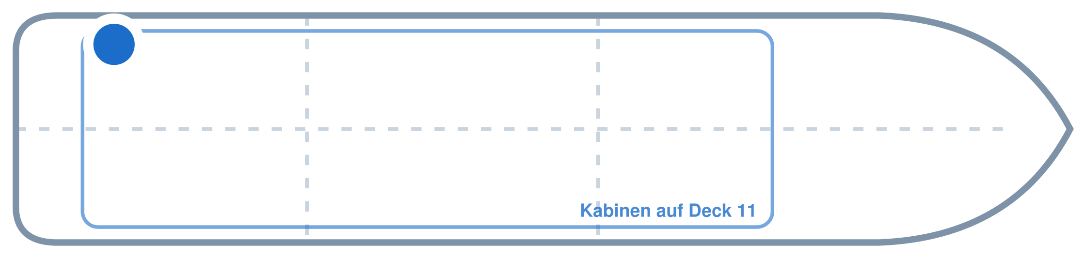 Lage der Kabine an Bord der Mein Schiff 5: Hinten, Backbord