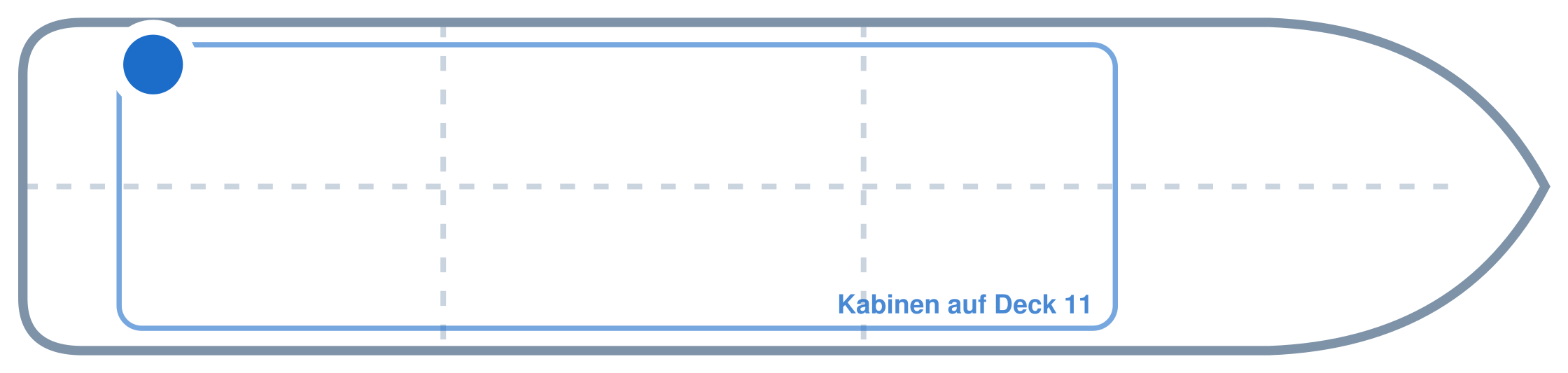 Lage der Kabine an Bord der Mein Schiff 5: Hinten, Backbord