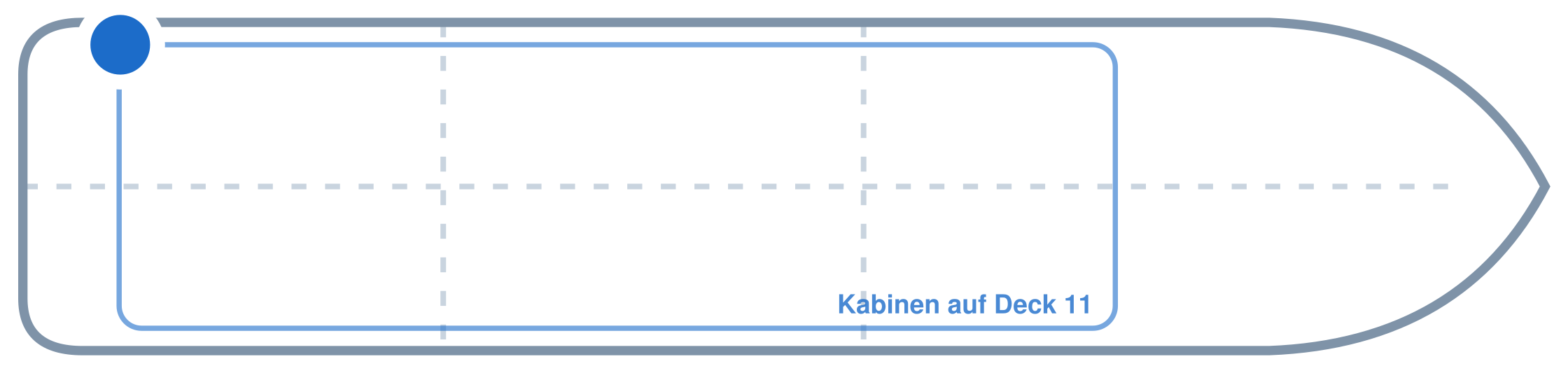 Lage der Kabine an Bord der Mein Schiff 5: Hinten, Backbord