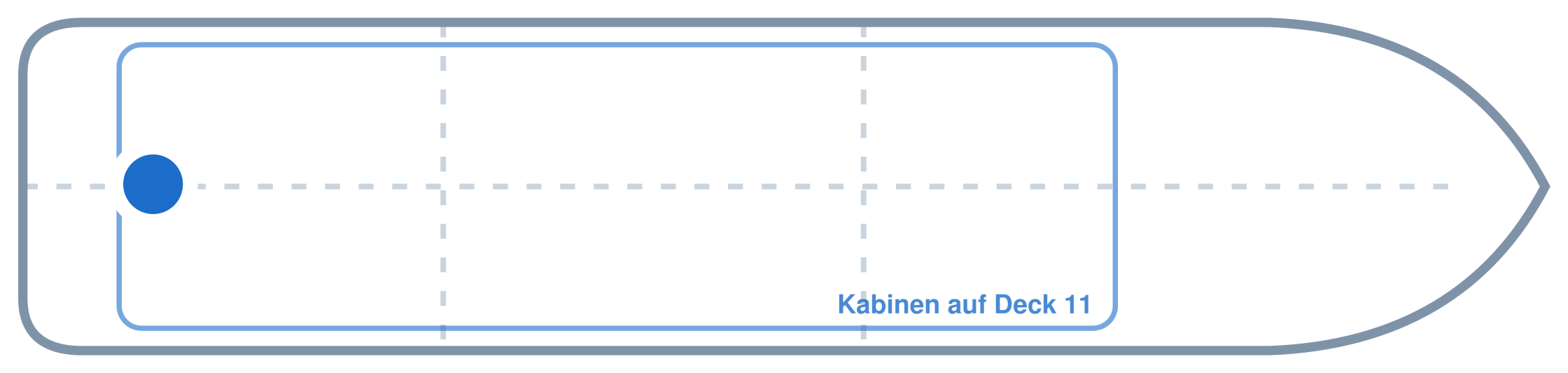 Lage der Kabine an Bord der Mein Schiff 5: Hinten, Mitte