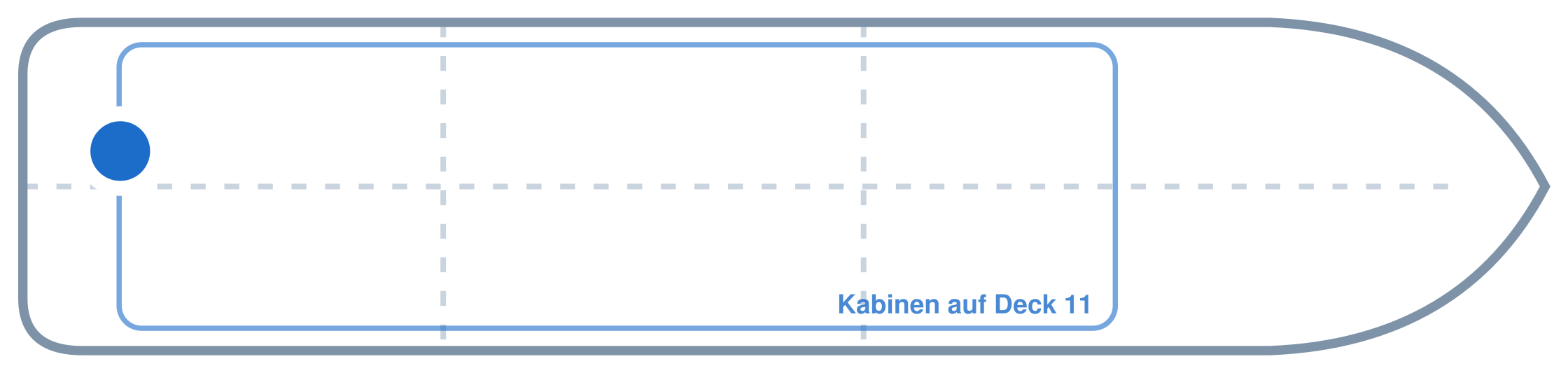 Lage der Kabine an Bord der Mein Schiff 5: Hinten, Backbord