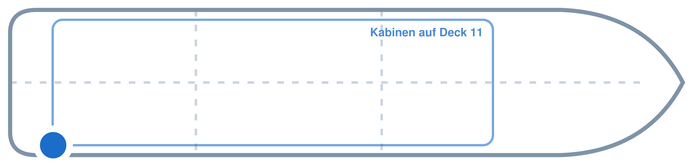 Lage der Kabine an Bord der Mein Schiff 5: Hinten, Steuerbord