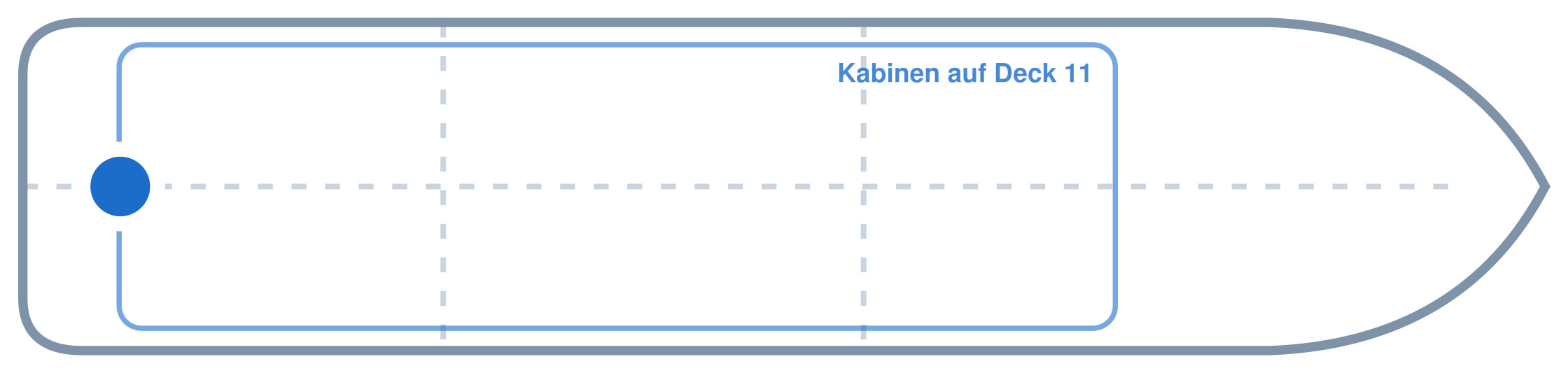 Lage der Kabine an Bord der Mein Schiff 5: Hinten, Mitte