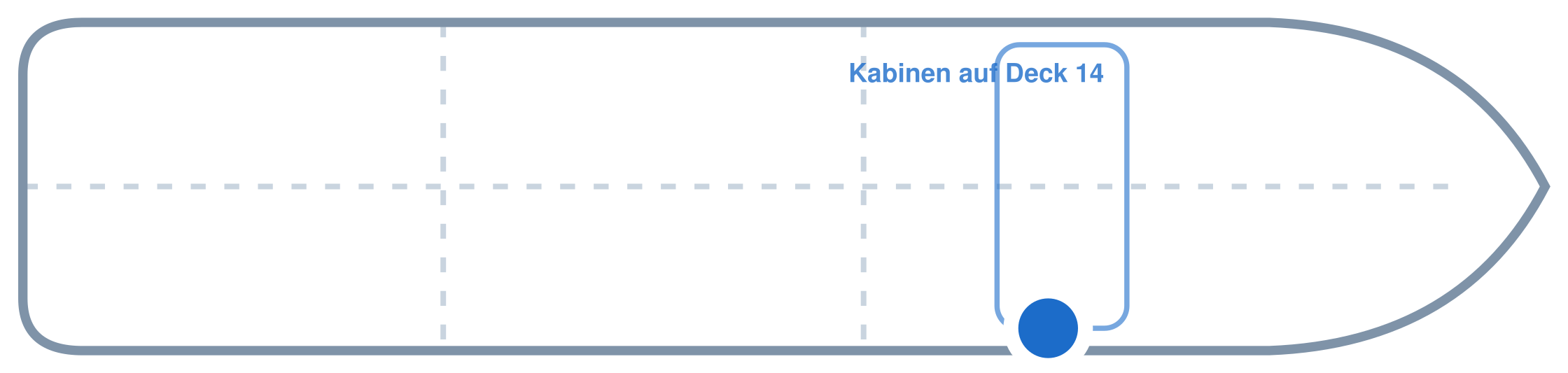 Lage der Kabine an Bord der Mein Schiff 5: Vorne, Steuerbord