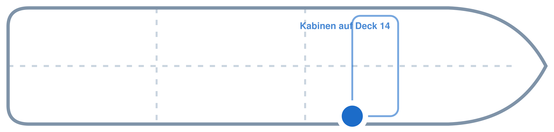 Lage der Kabine an Bord der Mein Schiff 5: Mittschiffs, Steuerbord