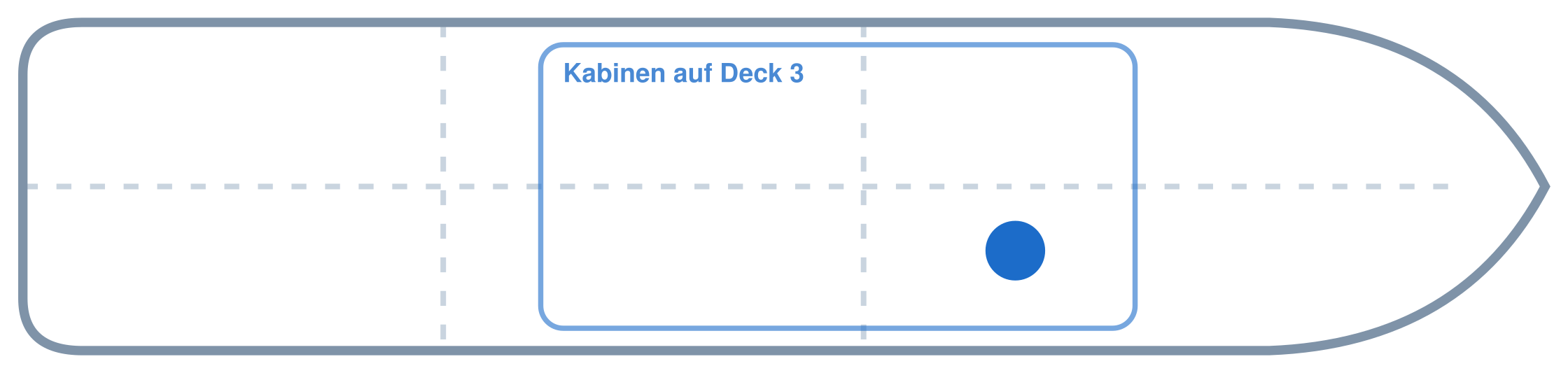 Lage der Kabine an Bord der Mein Schiff 5: Mittschiffs, Steuerbord