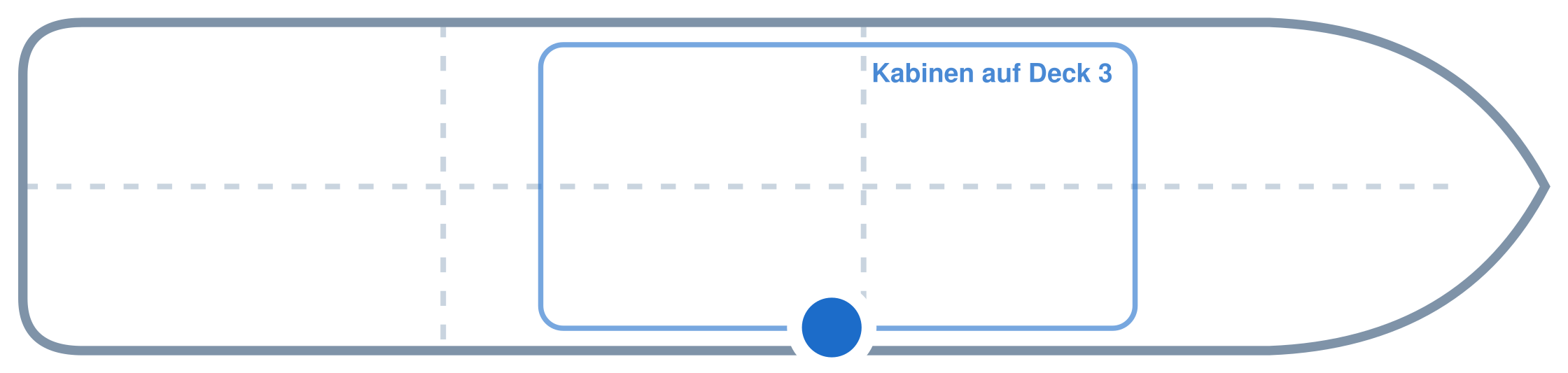 Lage der Kabine an Bord der Mein Schiff 5: Mittschiffs, Steuerbord