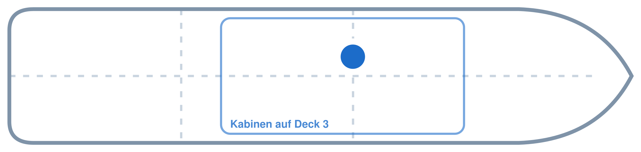 Lage der Kabine an Bord der Mein Schiff 5: Mittschiffs, Backbord