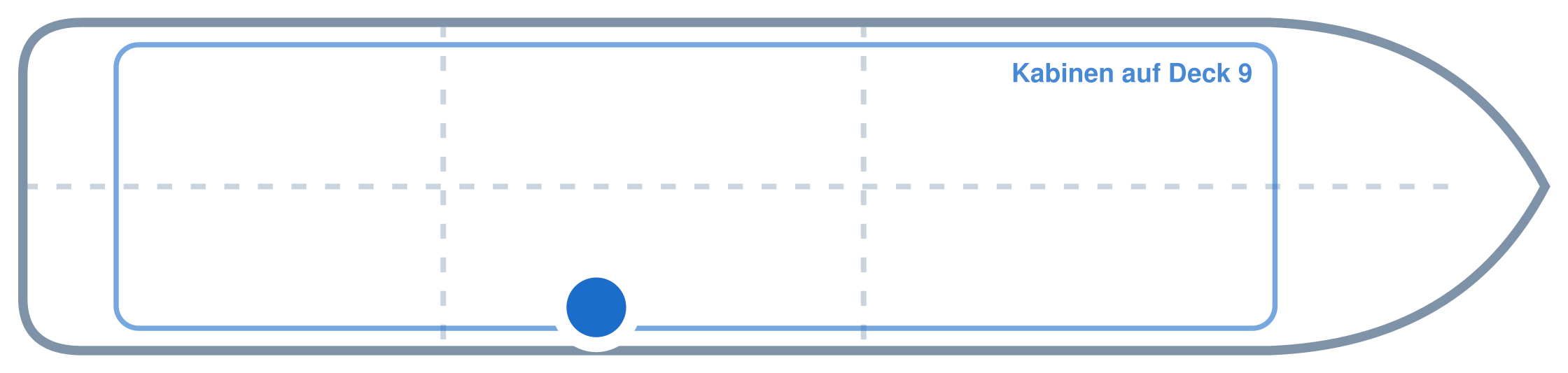 Lage der Kabine an Bord der Mein Schiff 5: Mittschiffs, Steuerbord
