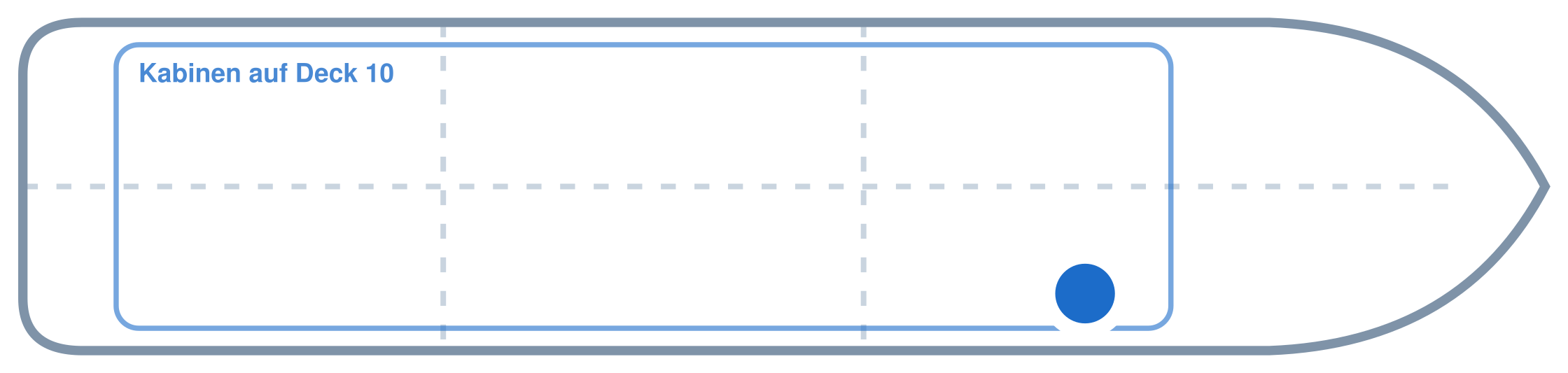 Lage der Kabine an Bord der Mein Schiff 6: Vorne, Steuerbord