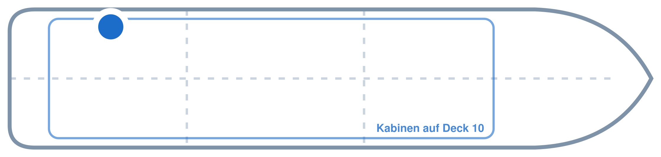 Lage der Kabine an Bord der Mein Schiff 6: Hinten, Backbord