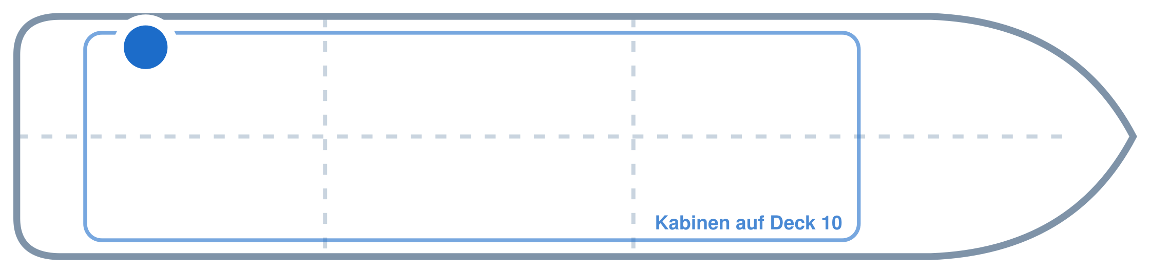 Lage der Kabine an Bord der Mein Schiff 6: Hinten, Backbord