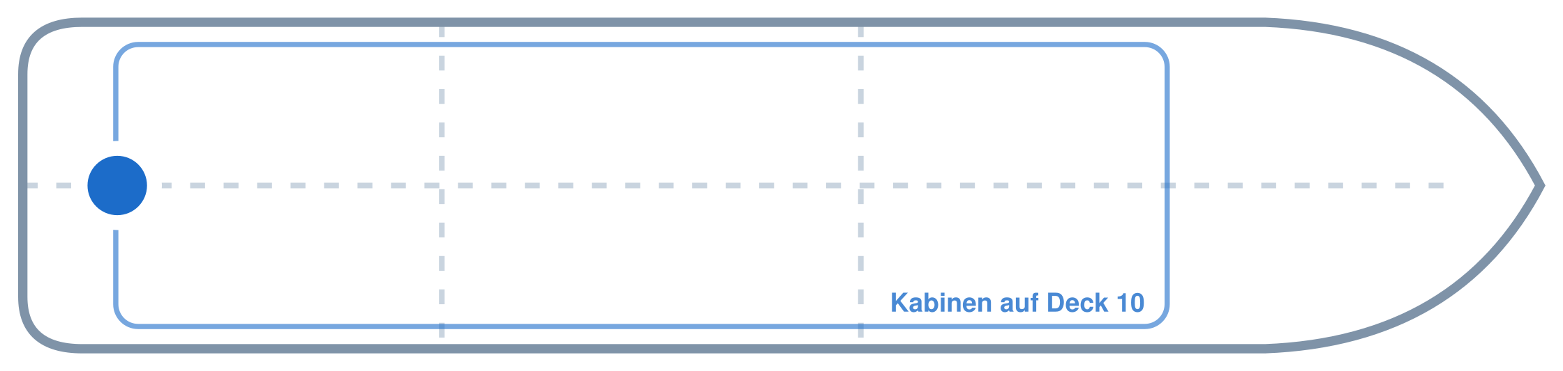 Lage der Kabine an Bord der Mein Schiff 6: Hinten, Mitte
