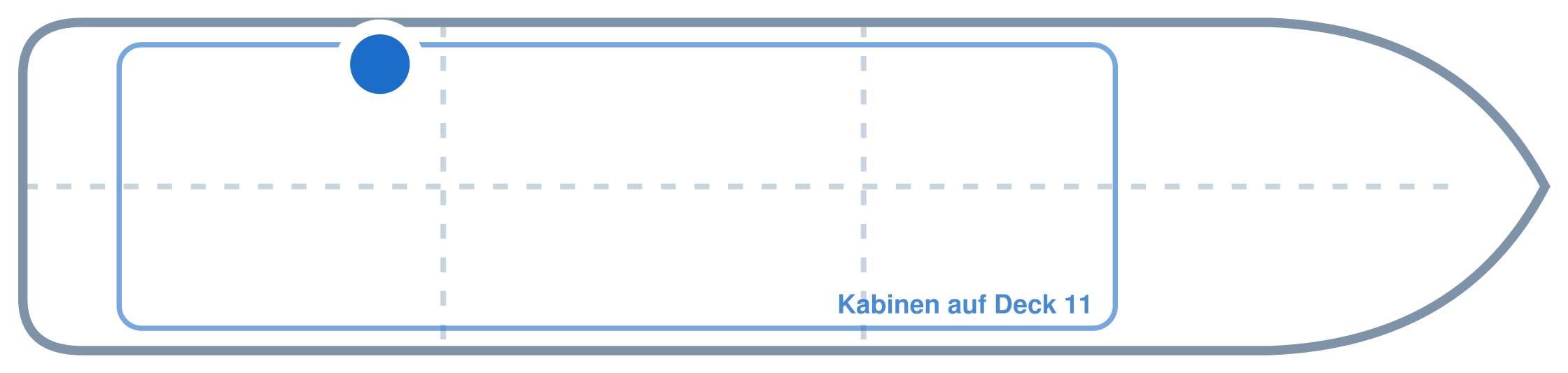 Lage der Kabine an Bord der Mein Schiff 6: Hinten, Backbord
