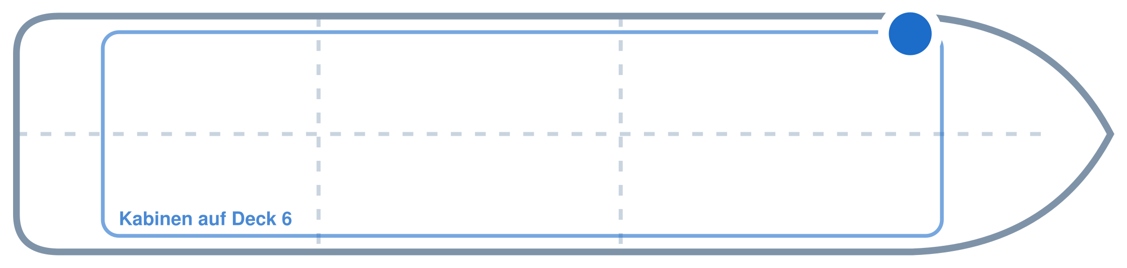 Lage der Kabine an Bord der Mein Schiff 6: Vorne, Backbord