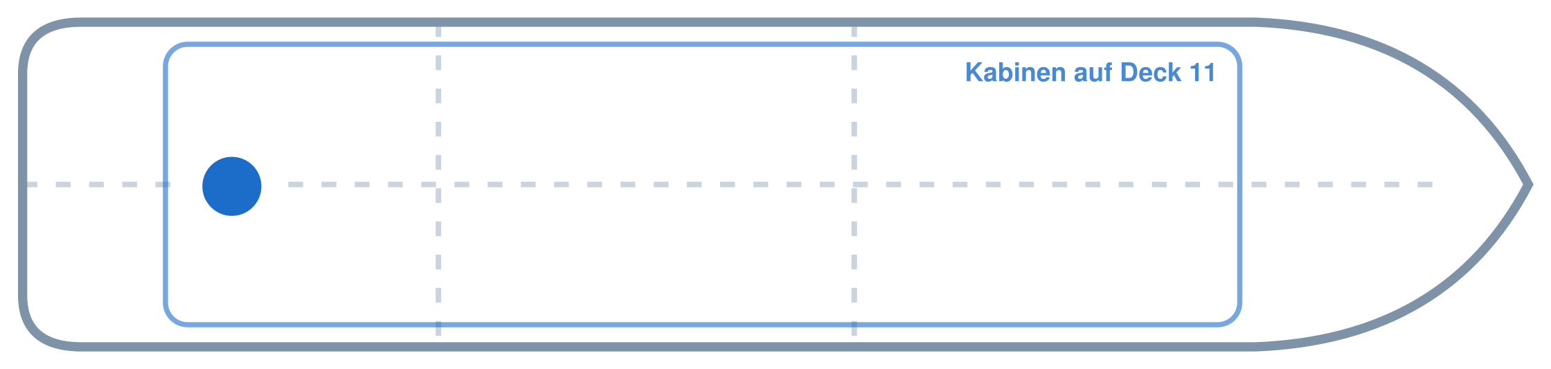 Lage der Kabine an Bord der Mein Schiff 7: Hinten, Mitte