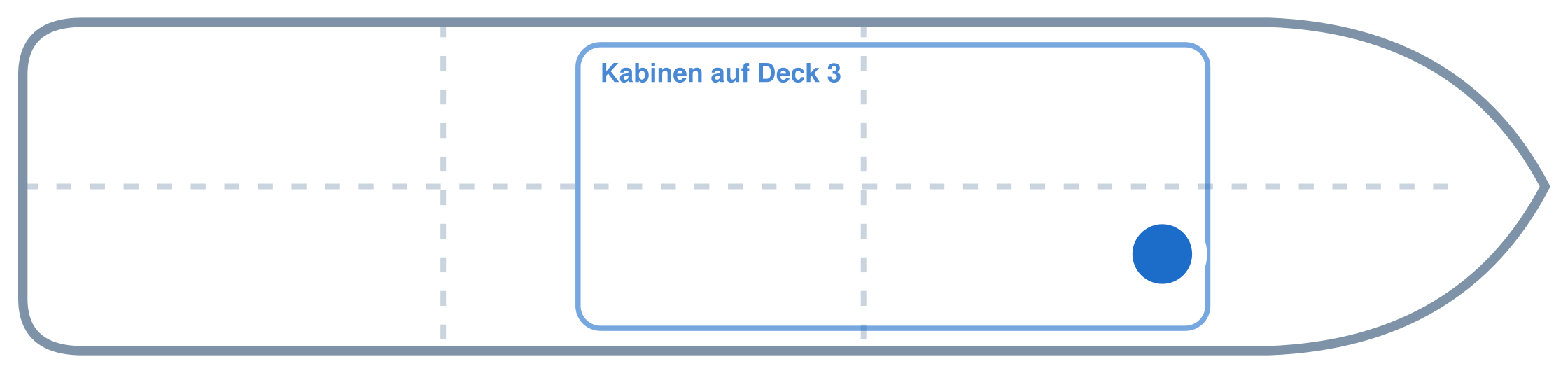 Lage der Kabine an Bord der Mein Schiff 7: Vorne, Steuerbord