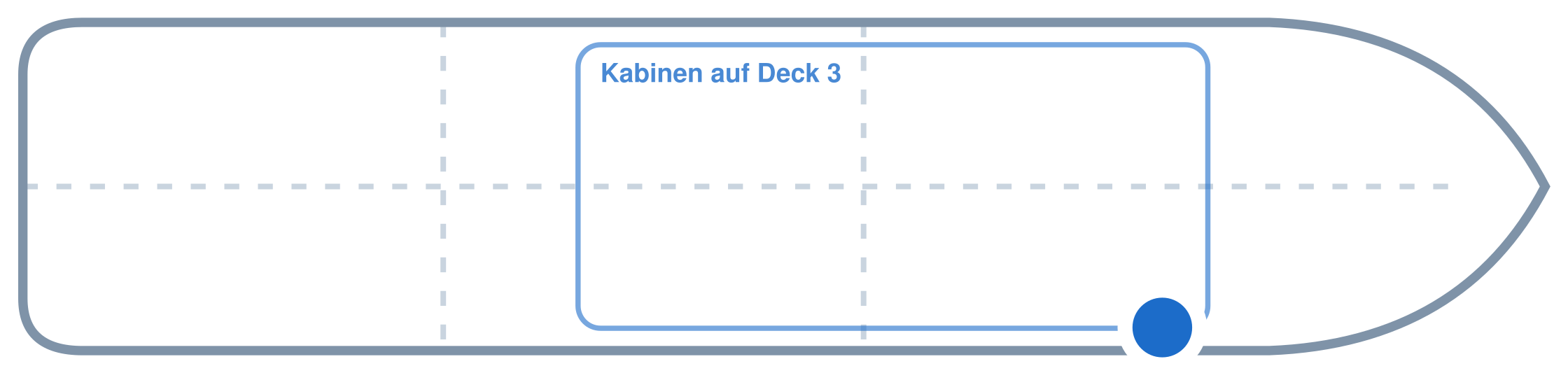 Lage der Kabine an Bord der Mein Schiff 7: Vorne, Steuerbord