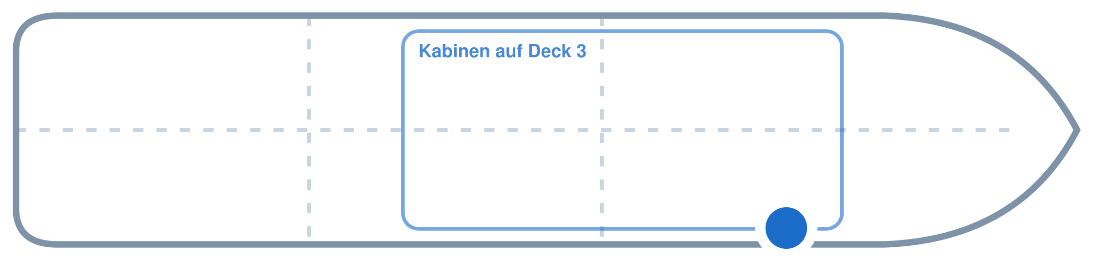 Lage der Kabine an Bord der Mein Schiff 7: Vorne, Steuerbord