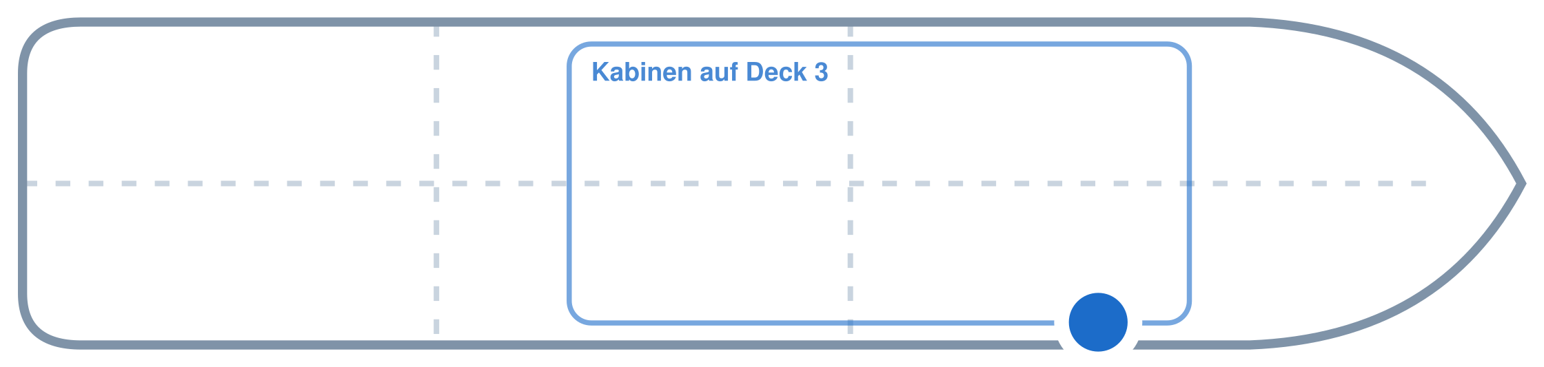 Lage der Kabine an Bord der Mein Schiff 7: Vorne, Steuerbord
