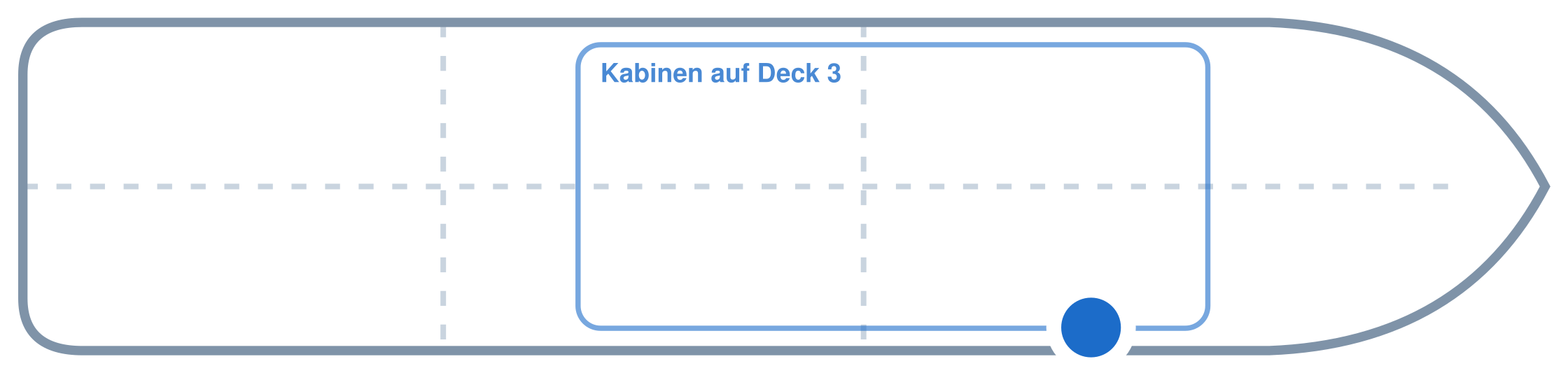 Lage der Kabine an Bord der Mein Schiff 7: Vorne, Steuerbord