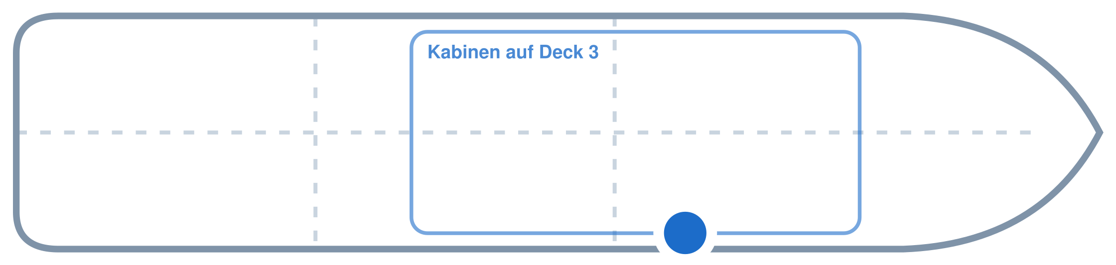 Lage der Kabine an Bord der Mein Schiff 7: Mittschiffs, Steuerbord