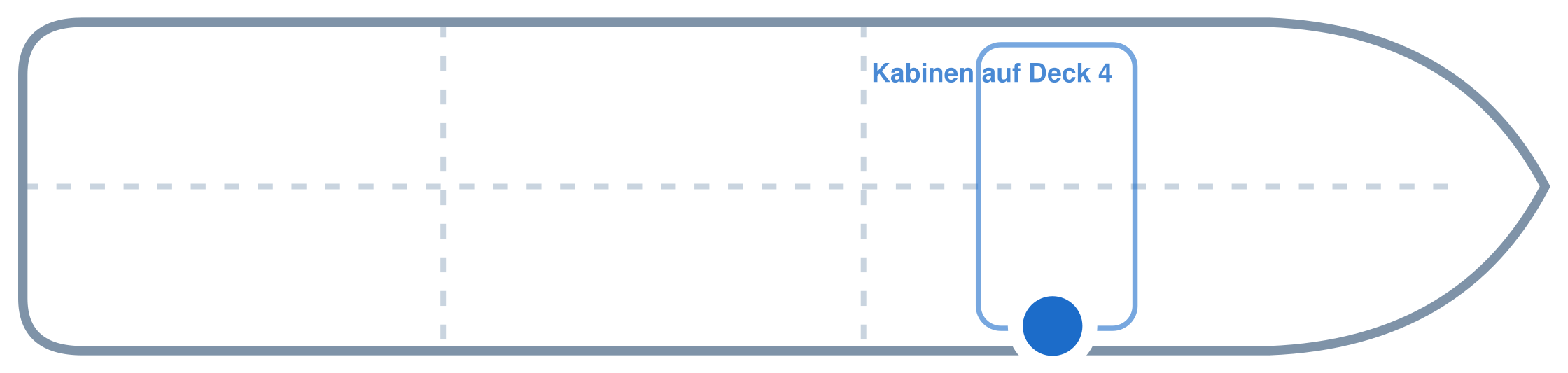 Lage der Kabine an Bord der Mein Schiff 7: Vorne, Steuerbord