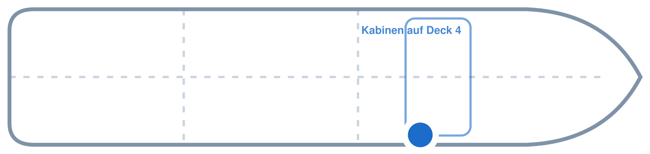 Lage der Kabine an Bord der Mein Schiff 7: Mittschiffs, Steuerbord