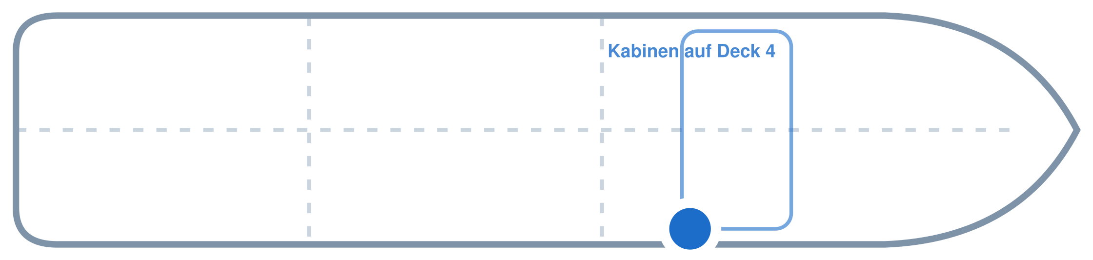 Lage der Kabine an Bord der Mein Schiff 7: Mittschiffs, Steuerbord