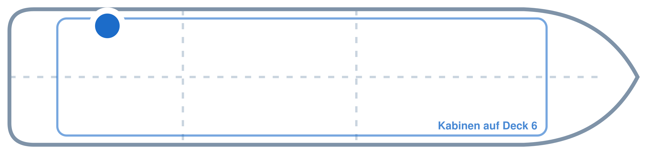 Lage der Kabine an Bord der Mein Schiff 7: Hinten, Backbord
