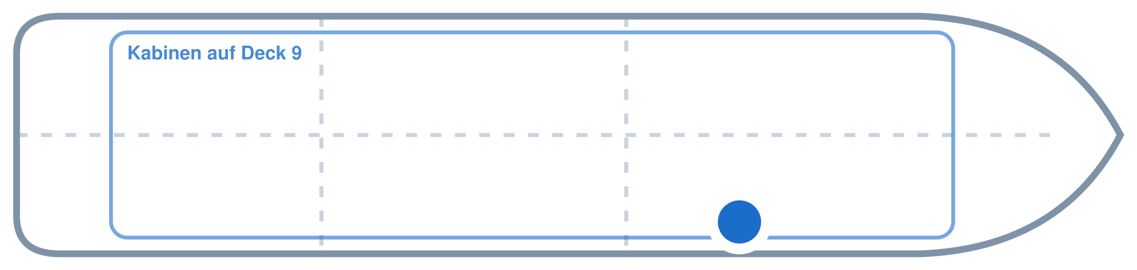 Lage der Kabine an Bord der Mein Schiff 7: Vorne, Steuerbord