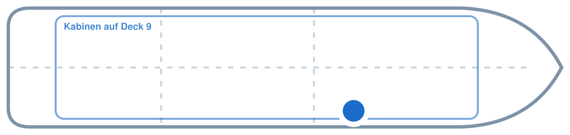 Lage der Kabine an Bord der Mein Schiff 7: Mittschiffs, Steuerbord