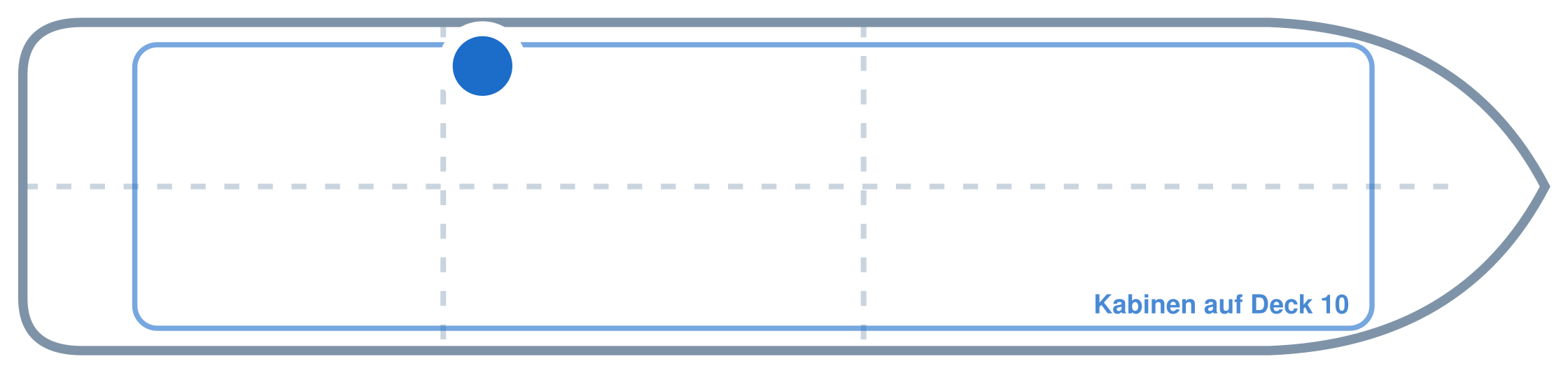 Lage der Kabine an Bord der Mein Schiff Flow: Hinten, Backbord