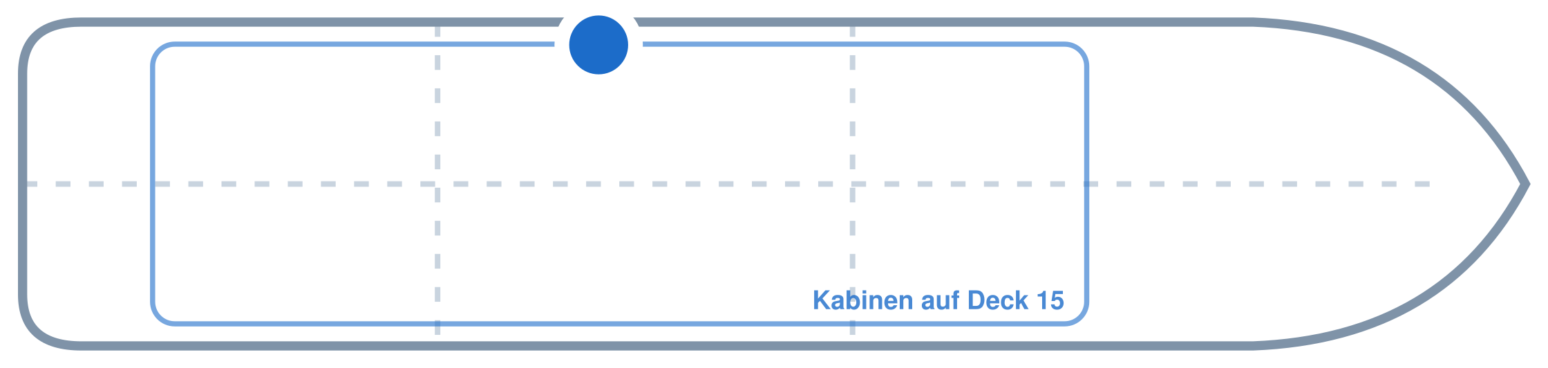 Lage der Kabine an Bord der Mein Schiff Flow: Mittschiffs, Backbord