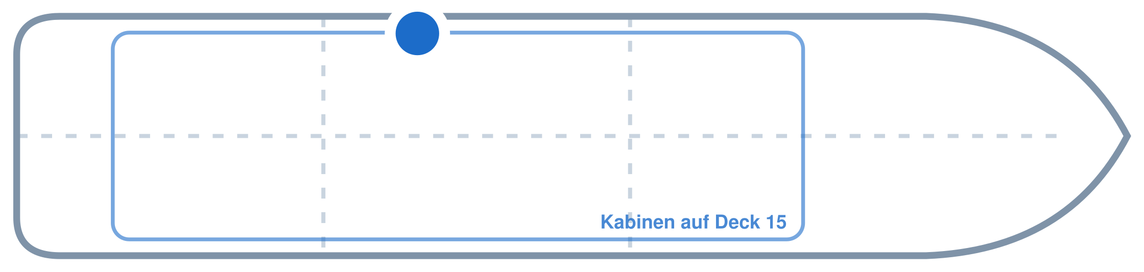 Lage der Kabine an Bord der Mein Schiff Flow: Mittschiffs, Backbord