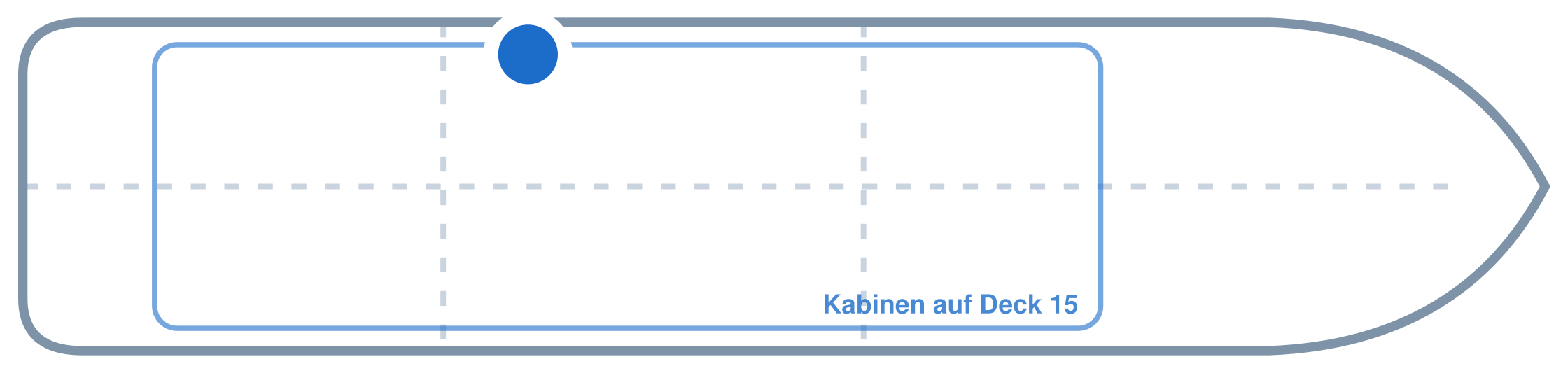 Lage der Kabine an Bord der Mein Schiff Flow: Hinten, Backbord