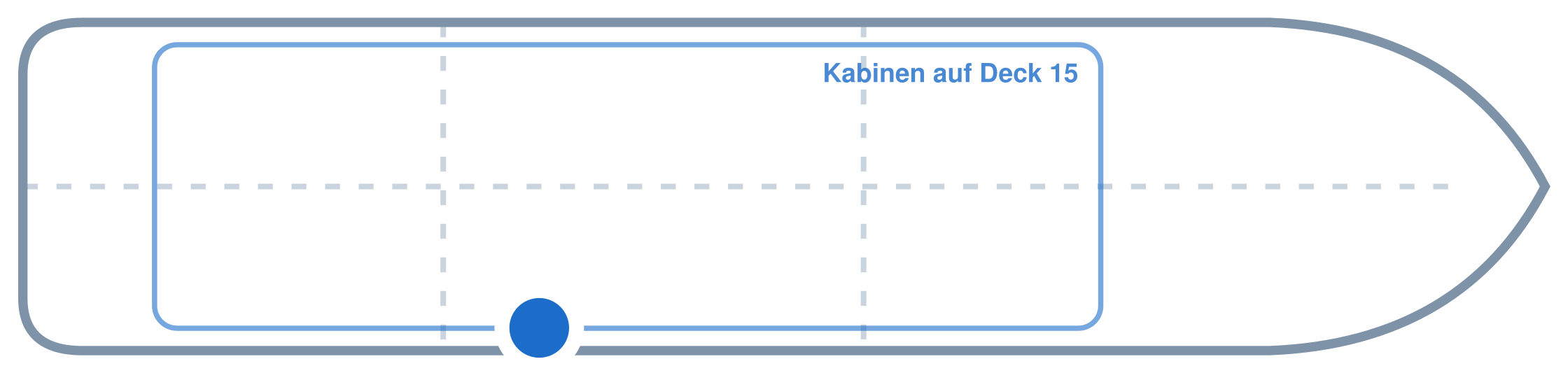 Lage der Kabine an Bord der Mein Schiff Flow: Hinten, Steuerbord