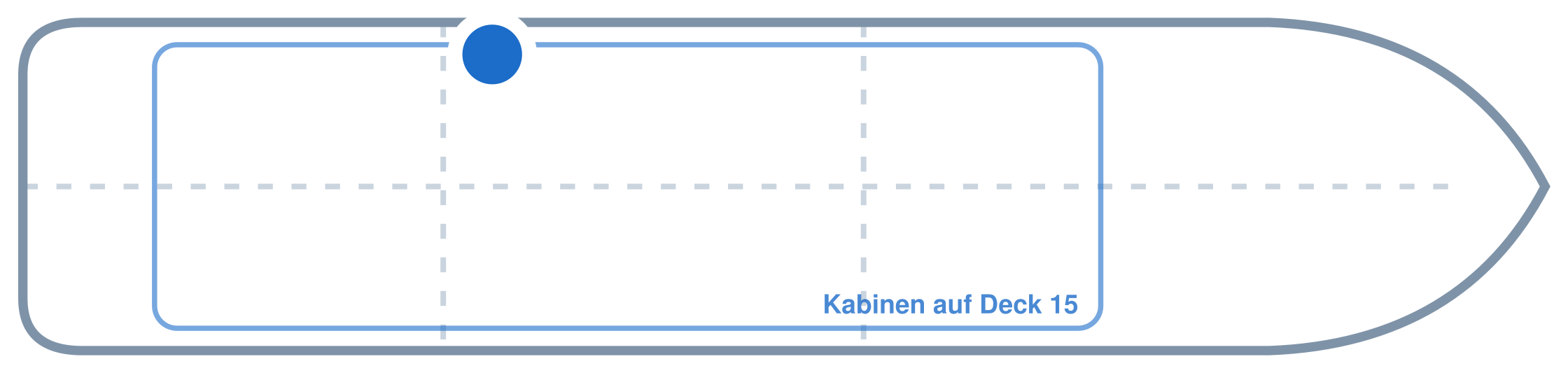 Lage der Kabine an Bord der Mein Schiff Flow: Hinten, Backbord