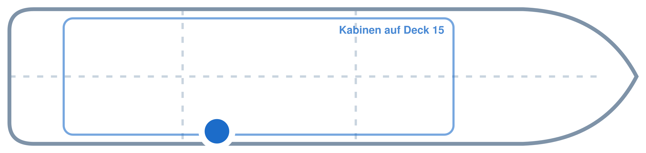 Lage der Kabine an Bord der Mein Schiff Flow: Hinten, Steuerbord