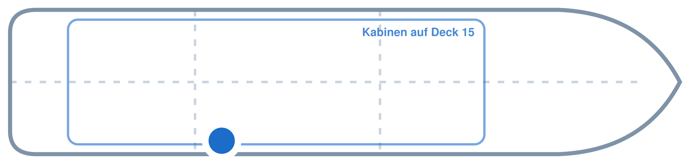 Lage der Kabine an Bord der Mein Schiff Flow: Hinten, Steuerbord