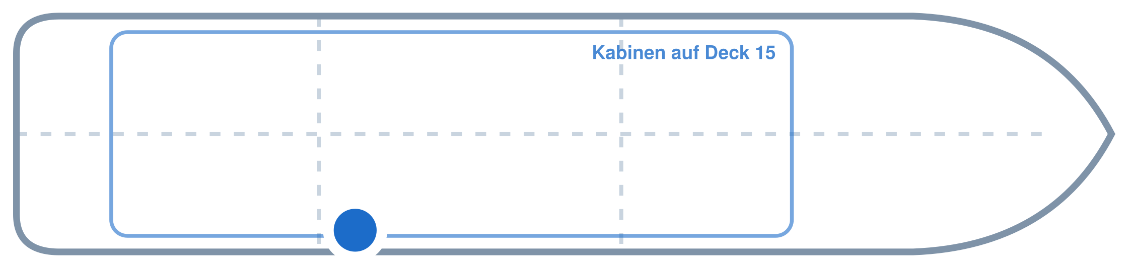 Lage der Kabine an Bord der Mein Schiff Flow: Hinten, Steuerbord