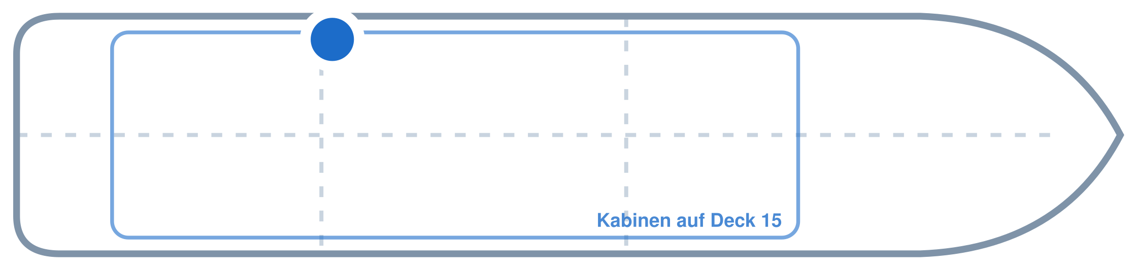 Lage der Kabine an Bord der Mein Schiff Flow: Hinten, Backbord