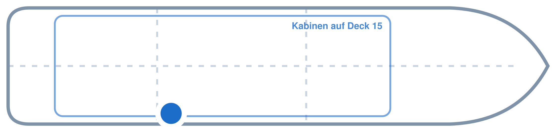 Lage der Kabine an Bord der Mein Schiff Flow: Hinten, Steuerbord