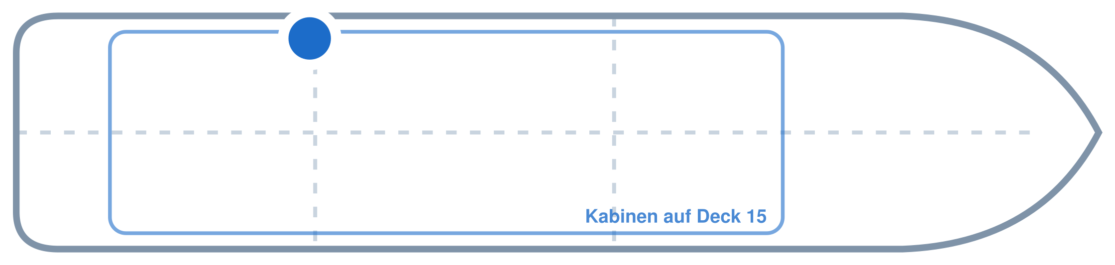 Lage der Kabine an Bord der Mein Schiff Flow: Hinten, Backbord